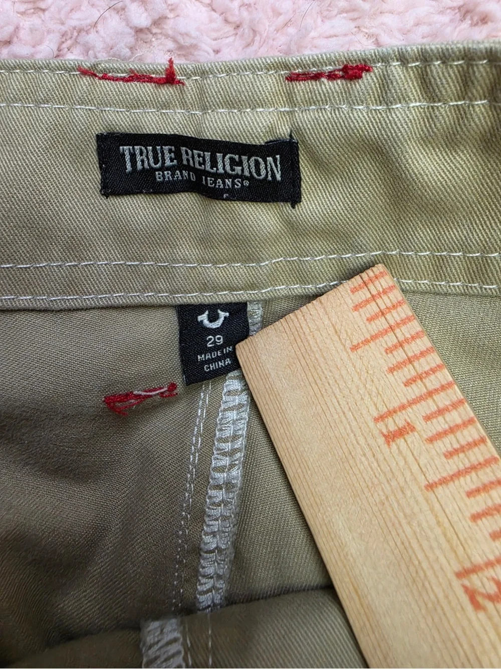 True Religion Men's Khaki Cargo Pants- Size 29